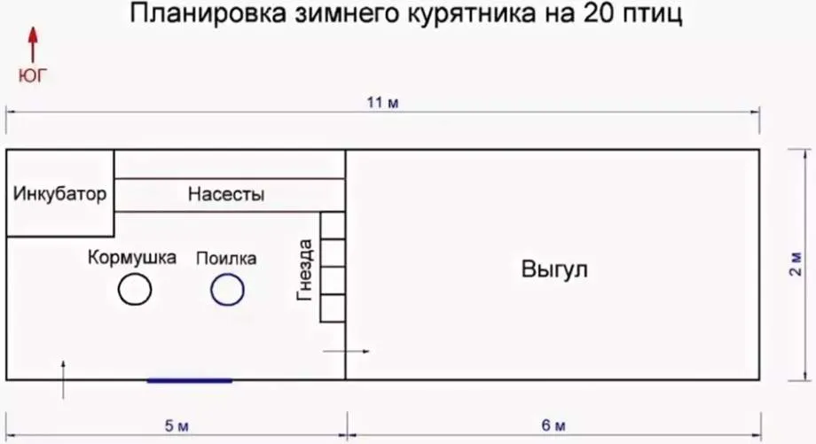 Постройка курятника на 10-20 кур: фото, схемы и чертежи